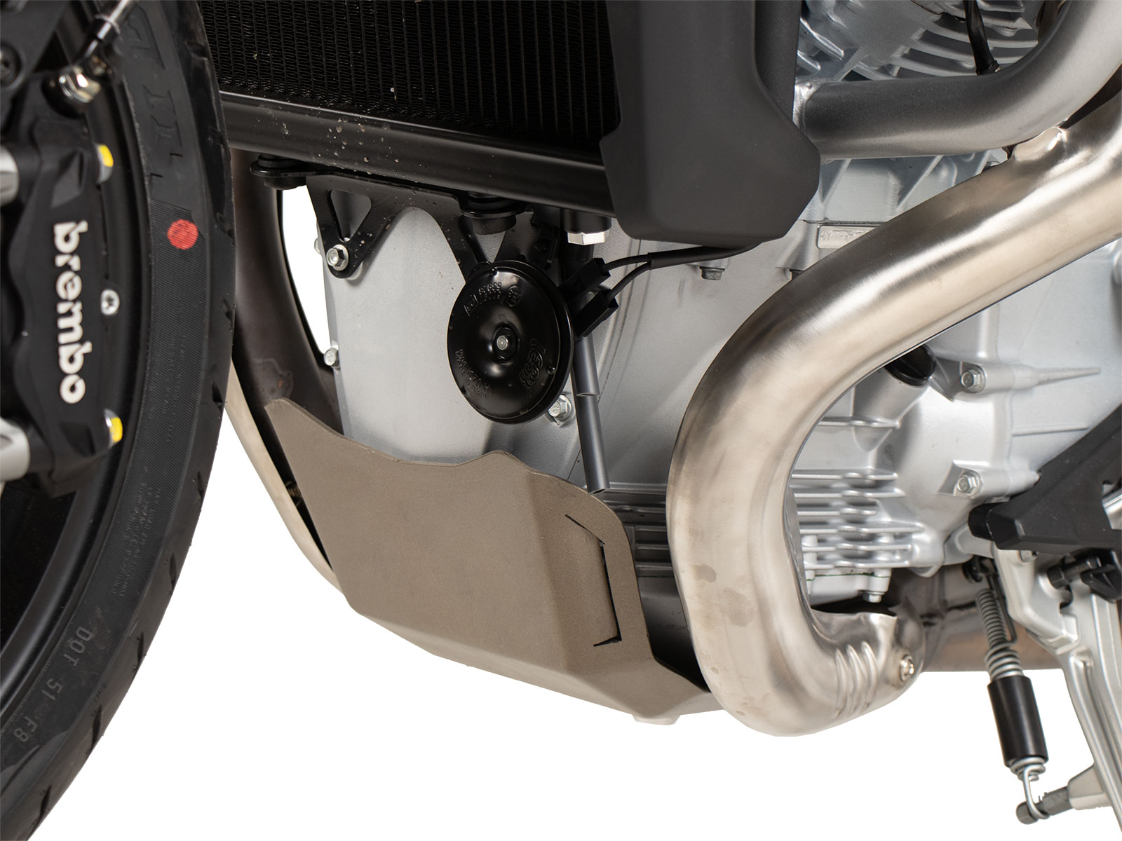 Bow spoiler anodized titanium for Moto Guzzi V100 Mandello Hepco & Becker