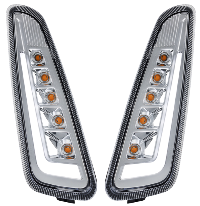 Turn signal kit front left/right for Vespa Primavera/Sprint 50cc 2T/4T, clear