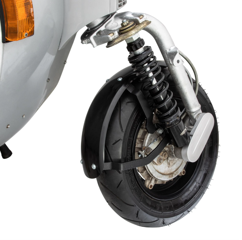 Mudguard 2.0 Garelli Race EVO II for Vespa PX 80-200cc, GRP black, bracket black
