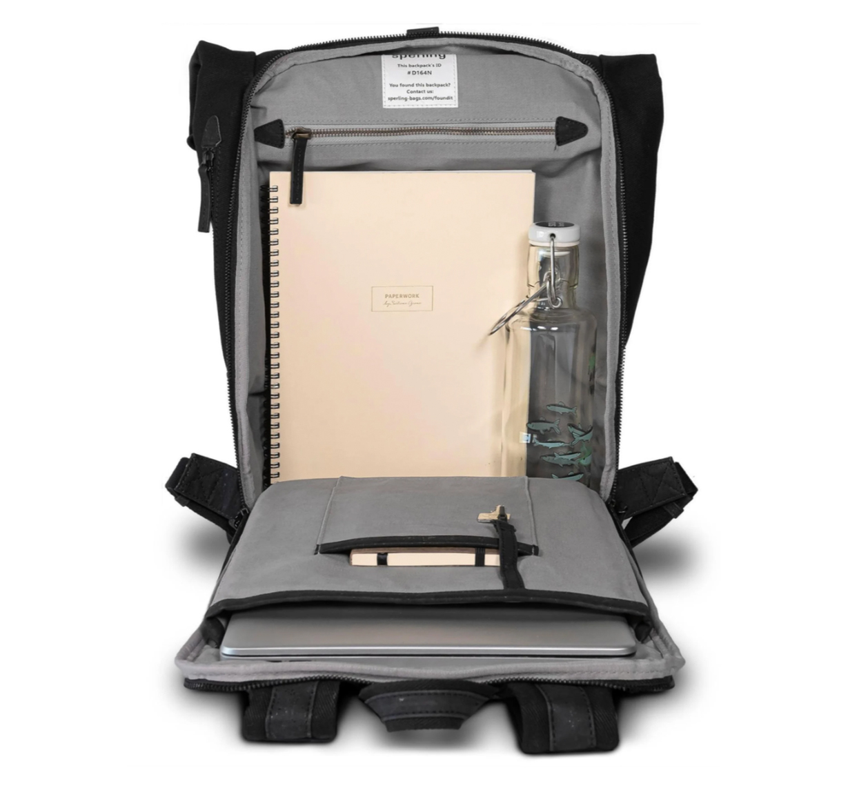 Backpack Sperling VESPA-Rider Night SIP - black / cork black