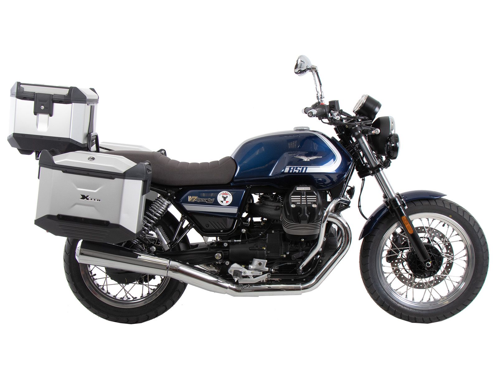 Tubular luggage rack Topcase carrier black for Moto Guzzi V7 850 Special/Stone/Centenario (21-24)