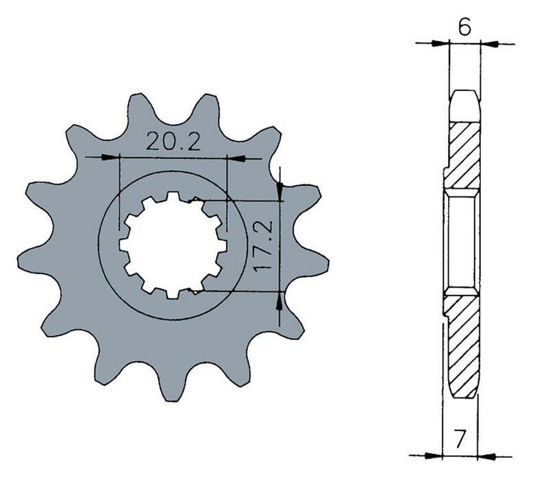 Tecnium standard steel pinion front 1120 - 420