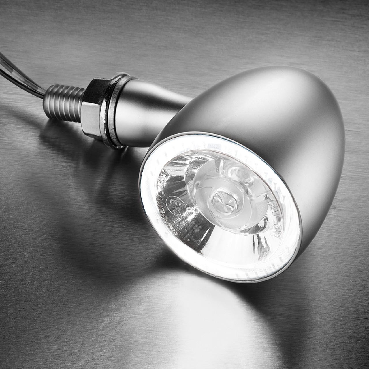 Kellermann turn signal with position light, Bullet 1000 PL, steel, LED, VL/VR, 12 V, chrome glossy