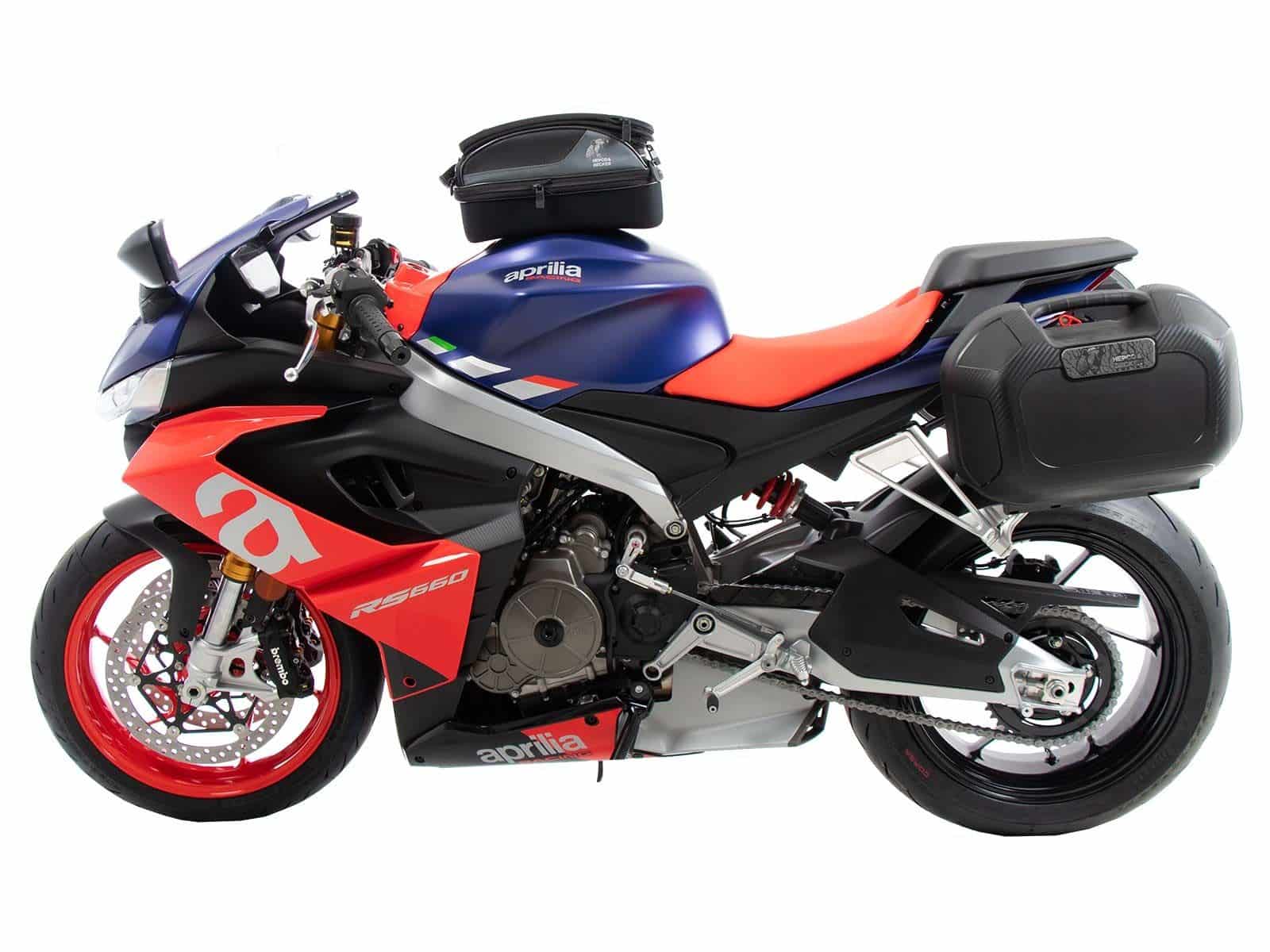 C-Bow side carrier black for Aprilia Tuono 660 (20-21) / RS 660 (20-24) Hepco & Becker