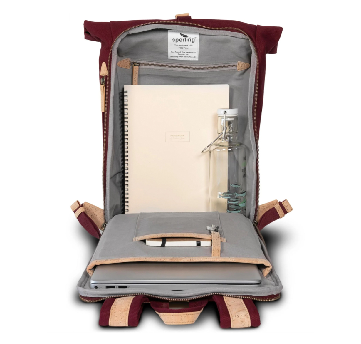 Backpack Sperling VESPA Rider Night "SIP Edition" - wine red / cork