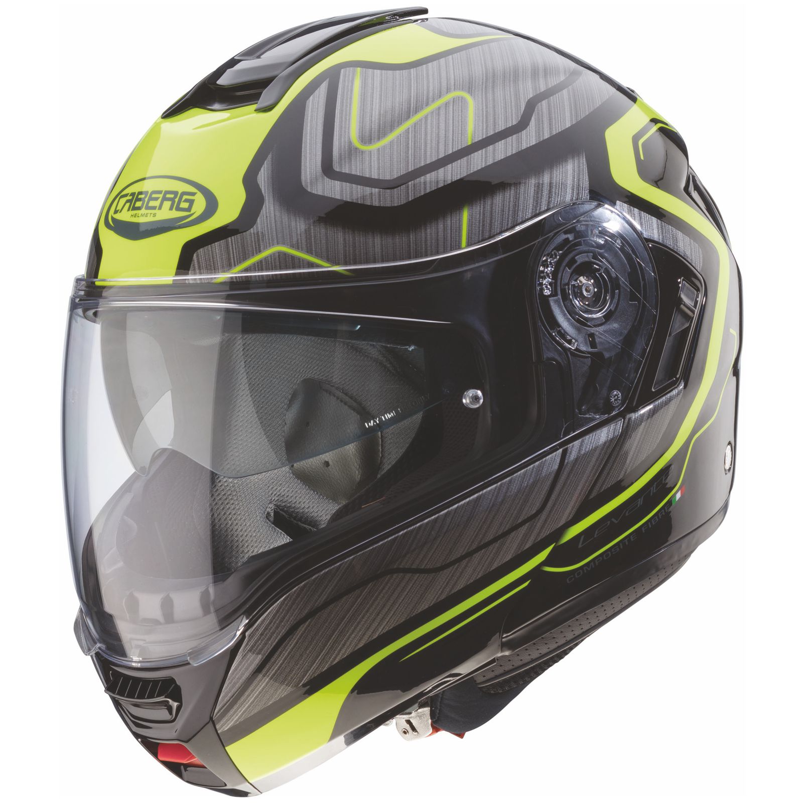 Caberg Helmet Levo Flow, black / gray fluo yellow