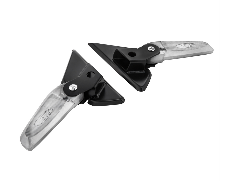 Footrests right and left for Vespa LX /LXV /S 50-150cc, black/silver