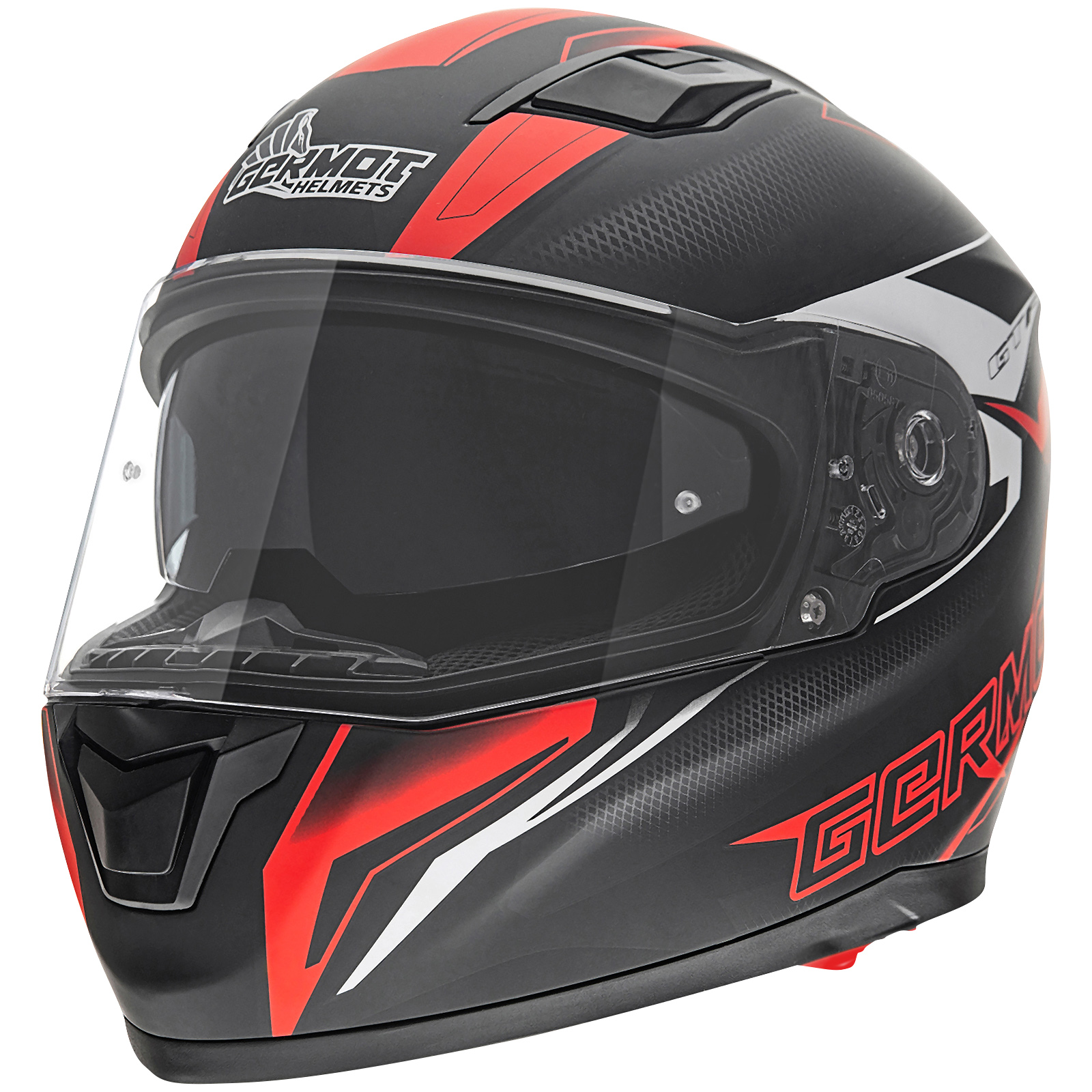 Germot full-face helmet GM 330, matte black / red