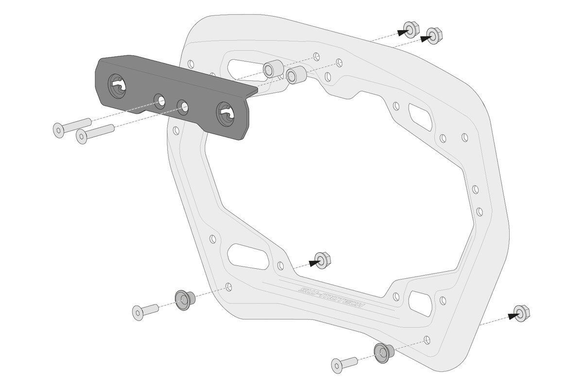 SW-Motech adapter kit for PRO/EVO side carriers for Givi Trekker Dolomiti