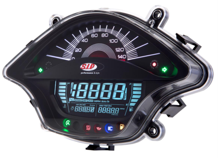 Tachometer / speedometer for Vespa Primavera / Sprint 50-150cc 2T/4T AC, black