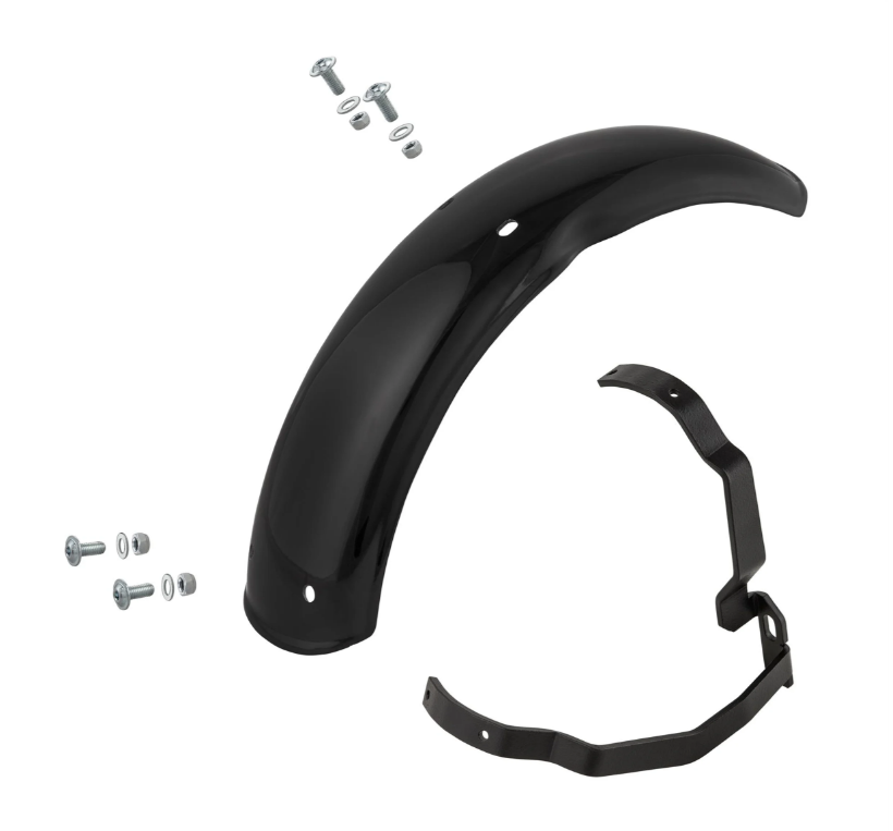 Mudguard 2.0 Garelli EVO II for Vespa PX 80-200cc, GRP black, bracket black