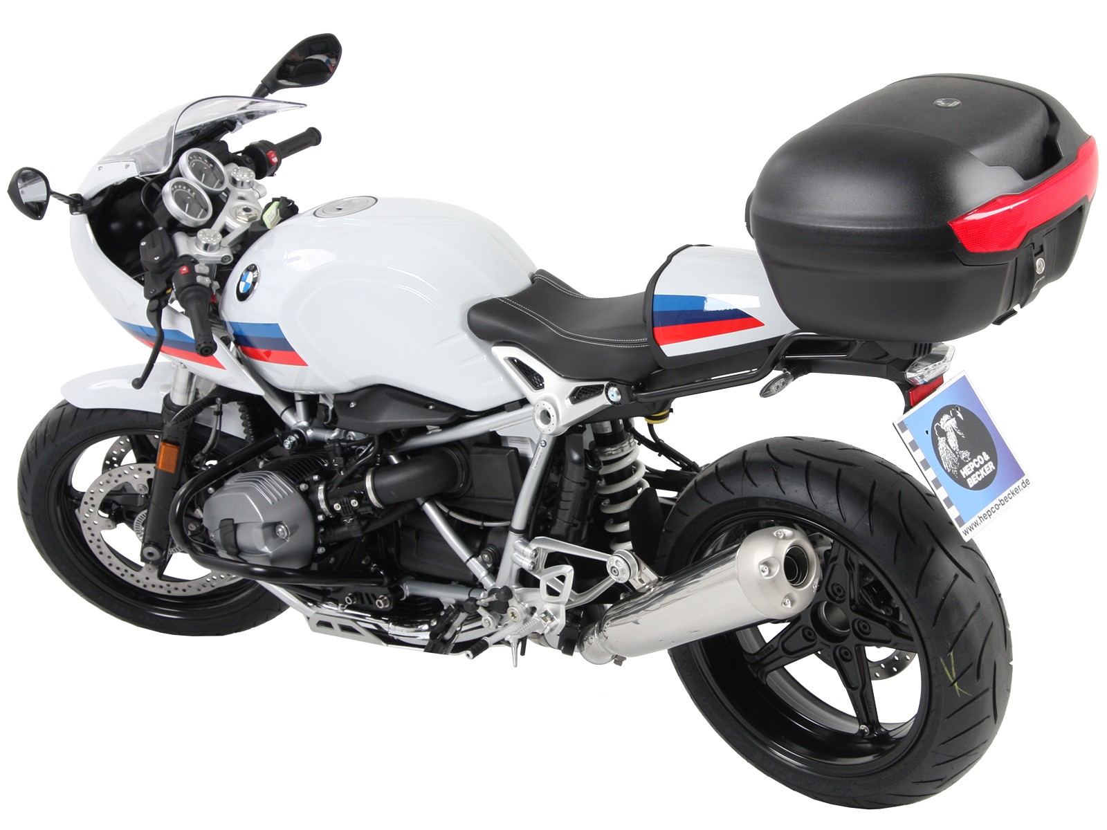 Alurack top case carrier black for BMW R nineT Racer (17-20) Hepco & Becker