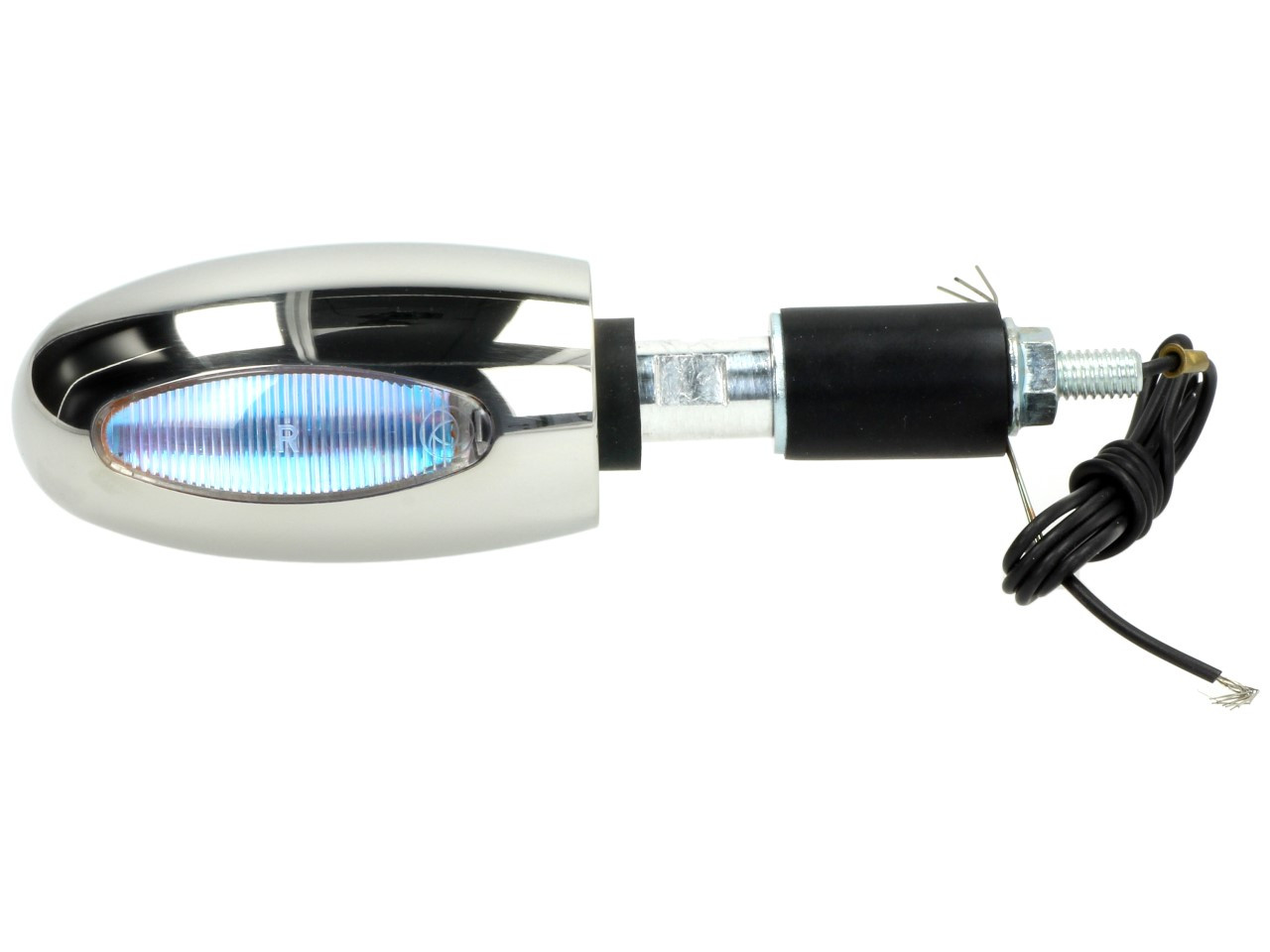 Kellermann turn signal, BL 1000 white, stainless steel, halogen, VR/VL, 12 V, 21 W, silver polished, shiny
