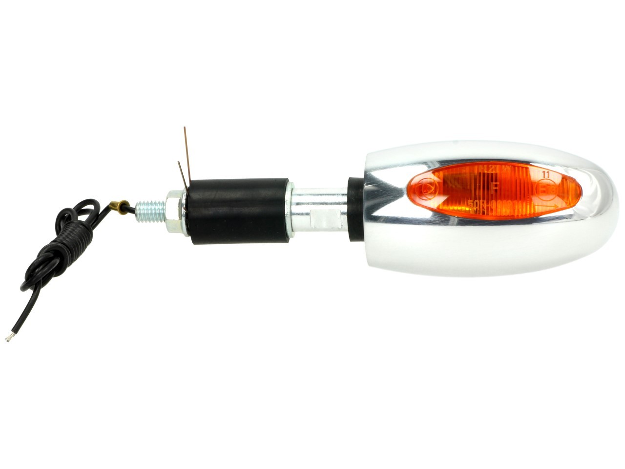 Kellermann turn signal, BL 1000 yellow, aluminum, halogen, VR/VL, 12 V, 21 W, polished chrome, shiny