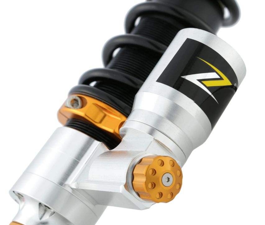 Rear shock absorber ZELIONI for Vespa LX/LXV/S 125/150cc, silver/orange/black