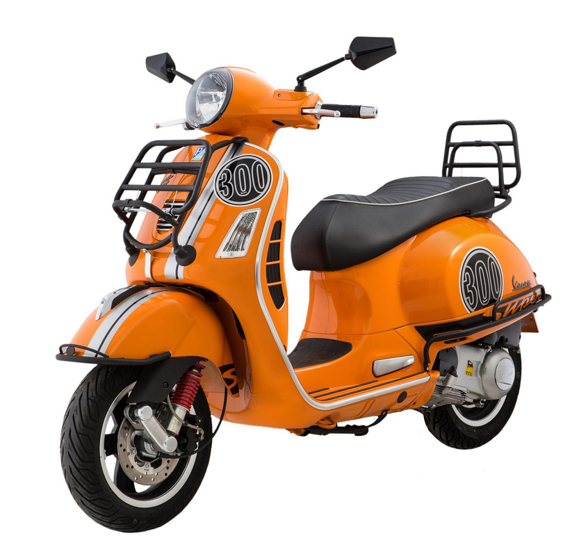 Rear rack for Vespa GTS /GTS Super /GTV /GT 60, 125-300cc, foldable, black matt