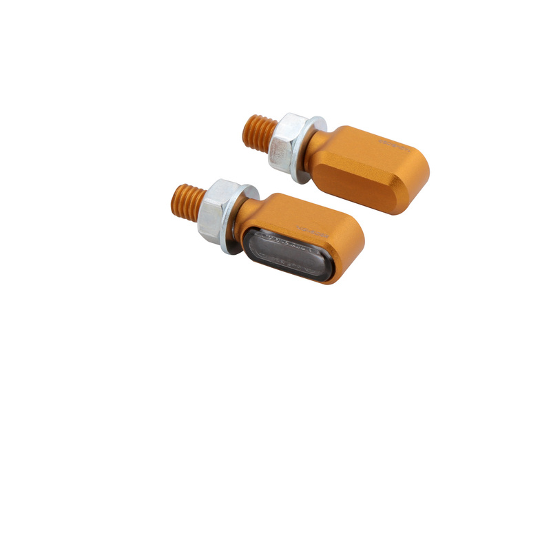 HIGHSIDER pro Little Bronx LED indicator/position light gold/tinted 2in1, CNC, E-approved (pair)