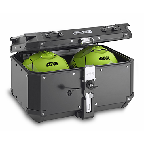 Trekker Outback 58 liter MONOKEY top case aluminum black Givi
