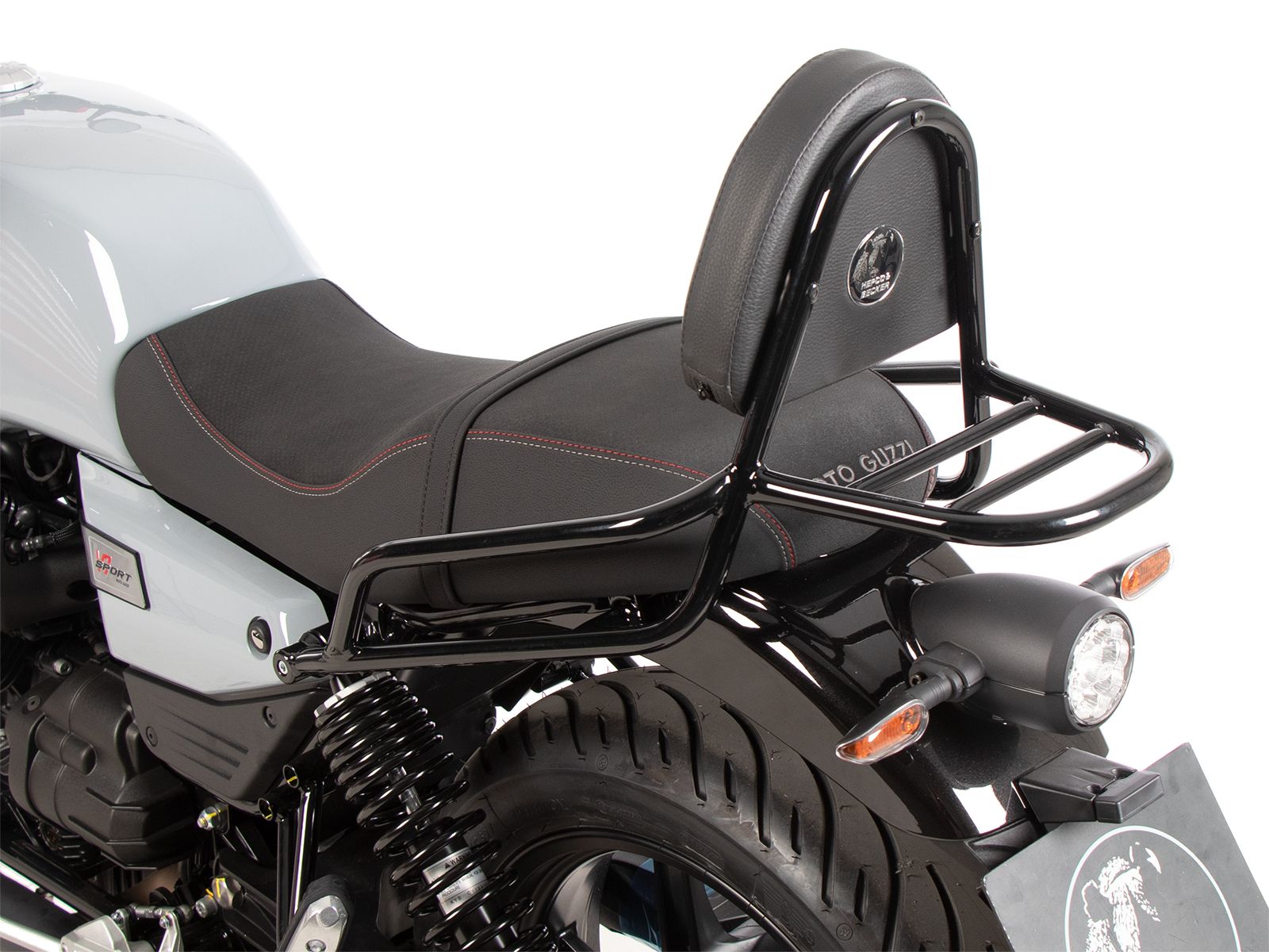 Sissybar with luggage rack black for Moto Guzzi V7 850 Sport (25-) Hepco & Becker