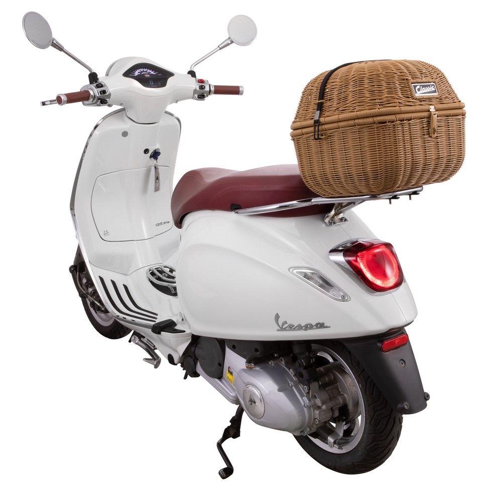 Luggage basket kit Classic for Vespa GTS/GTV/GT60 125-300cc, brown