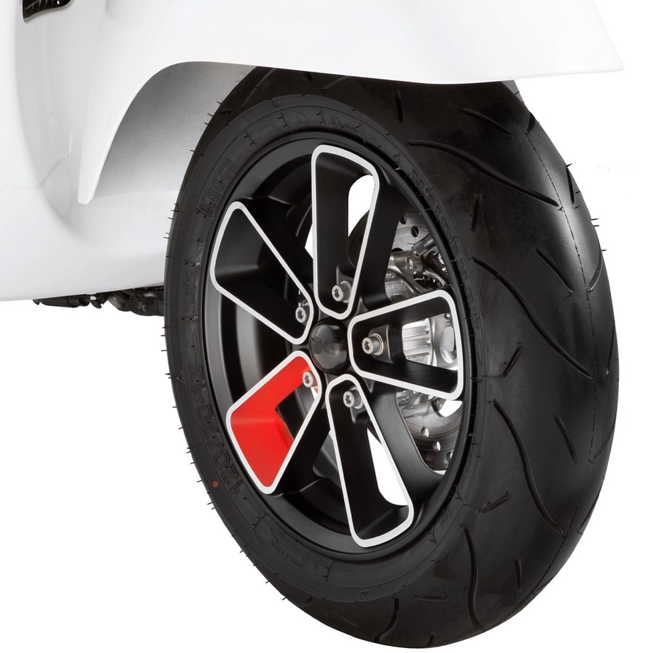Rim front/rear 13" for Vespa GTS/GTS Super/GTV/GT 60/GT/GT L 125-300cc, black matt/red