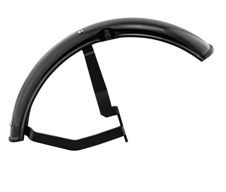 Mudguard 2.0 Garelli for Vespa PX 80-200cc, metal black glossy, holder black