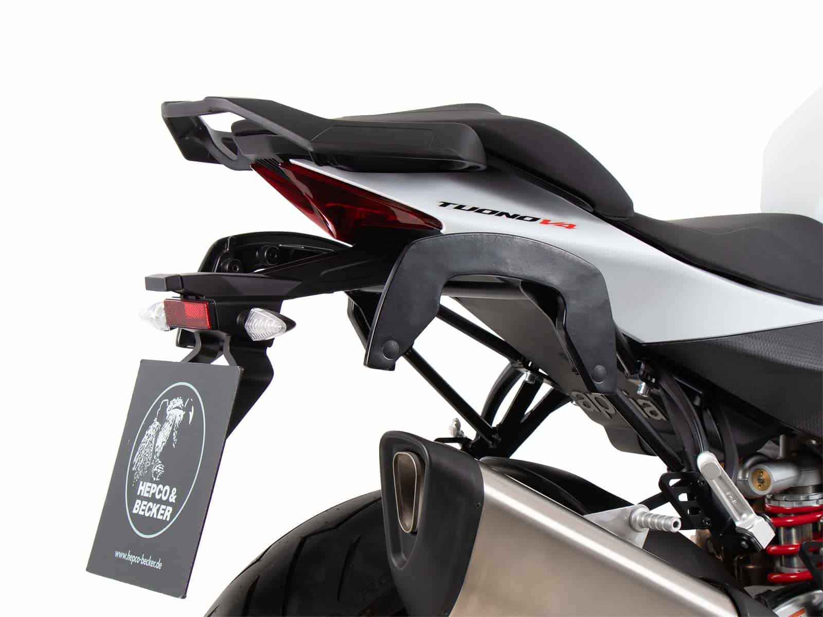 C-Bow side carrier black for Aprilia Tuono V4 (21-24) Hepco & Becker
