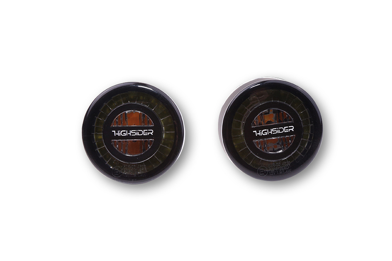 HIGHSIDER pro Rocket LED indicator/position light black/tinted 2in1, E-approved (pair)