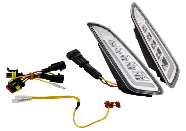 Turn signal kit front left/right for Vespa Primavera/Sprint 50cc 2T/4T, clear