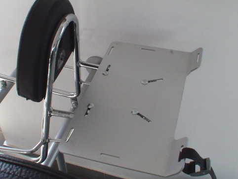 Luggage rack extension aluminum for handbags for mounting on sissy bars with original Hepco rear shelf