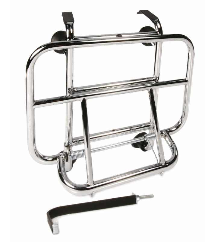 Luggage rack front for Vespa GTS/GTS Super/GTV/GT 60/GT/GT L 125-300ccm, foldable, chrome
