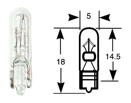 Ring bulb, incandescent lamp, single box, 12 V, 1.2 W, W2x4.6d