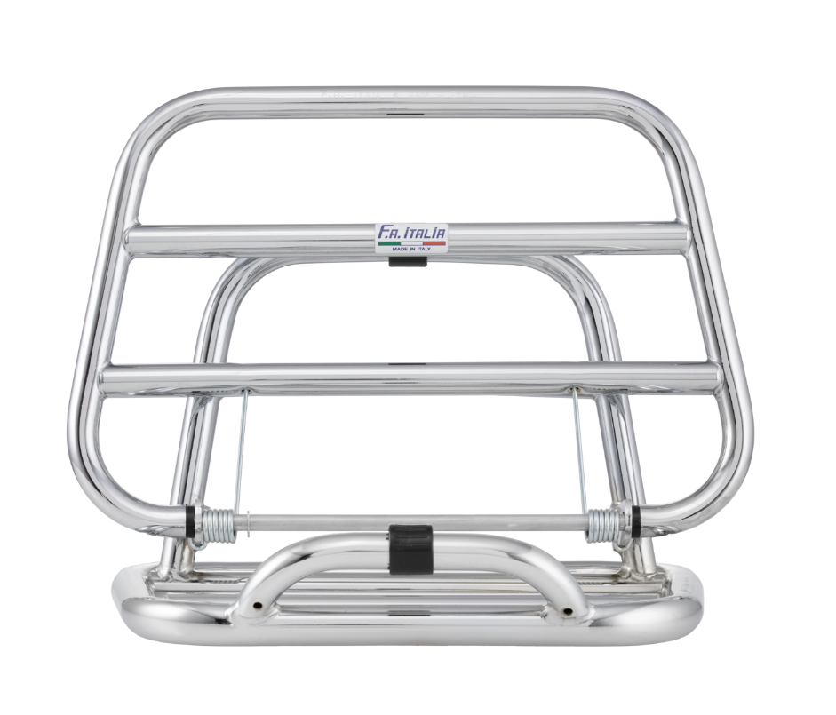 Rear luggage rack for Vespa 946 3V i.e. 125cc, foldable, chrome