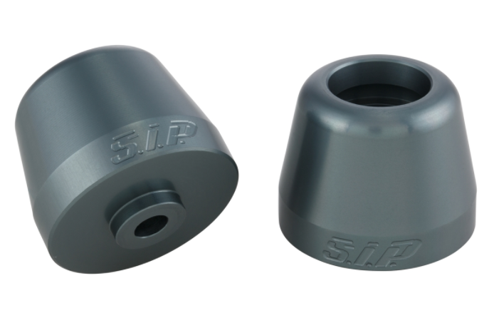 Handlebar end weights left/right for Vespa Primavera/Sprint/ET/LX/LXV/S, silver matt