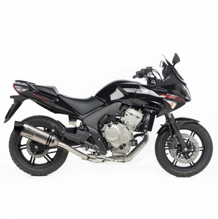 LeoVince exhaust system SBK LV One Evo 2, stainless steel, slip on for Honda CBF 600 / S (Bj.02-12)