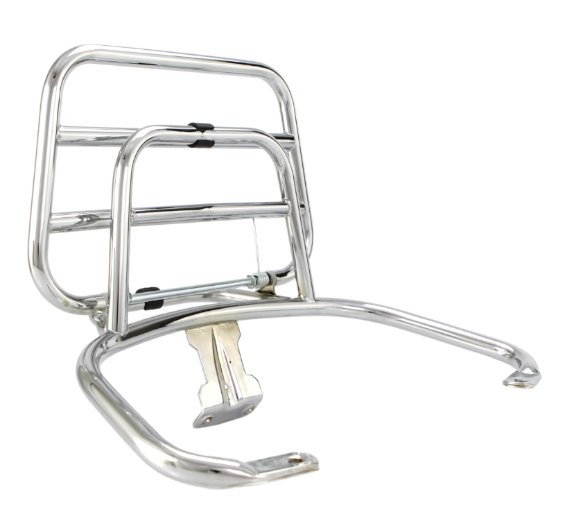 Rear luggage rack for Vespa LX /LXV /S 50-150cc, foldable, chrome