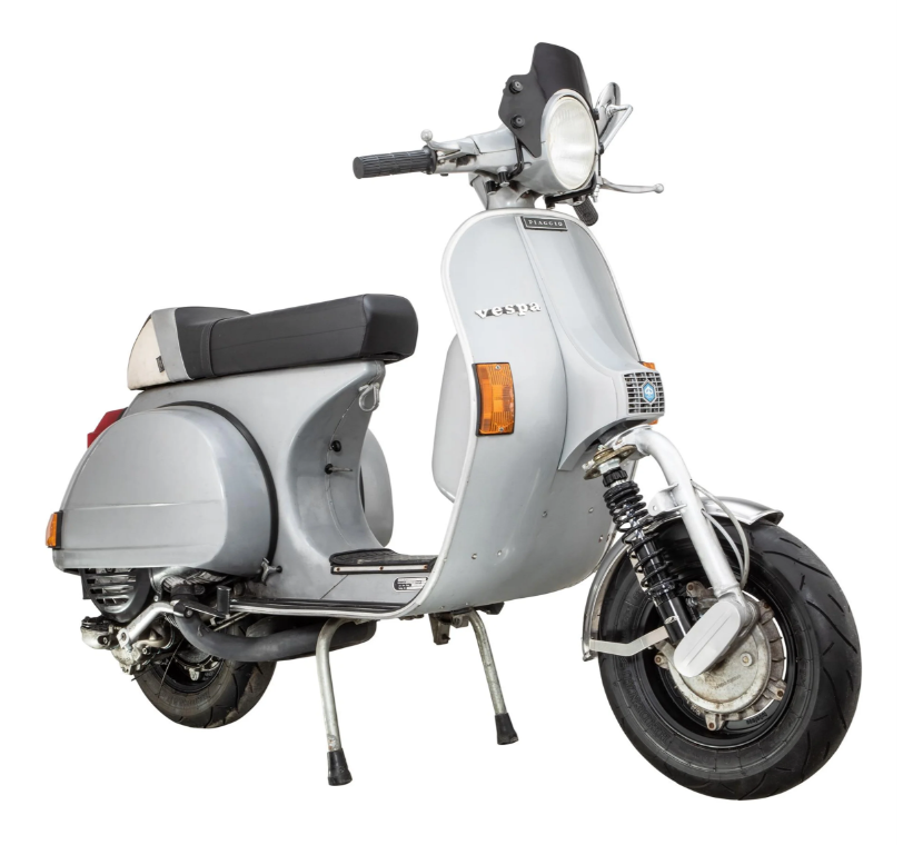 Mudguard 2.0 Garelli for Vespa PX 80-200cc, polished stainless steel, holder stainless steel