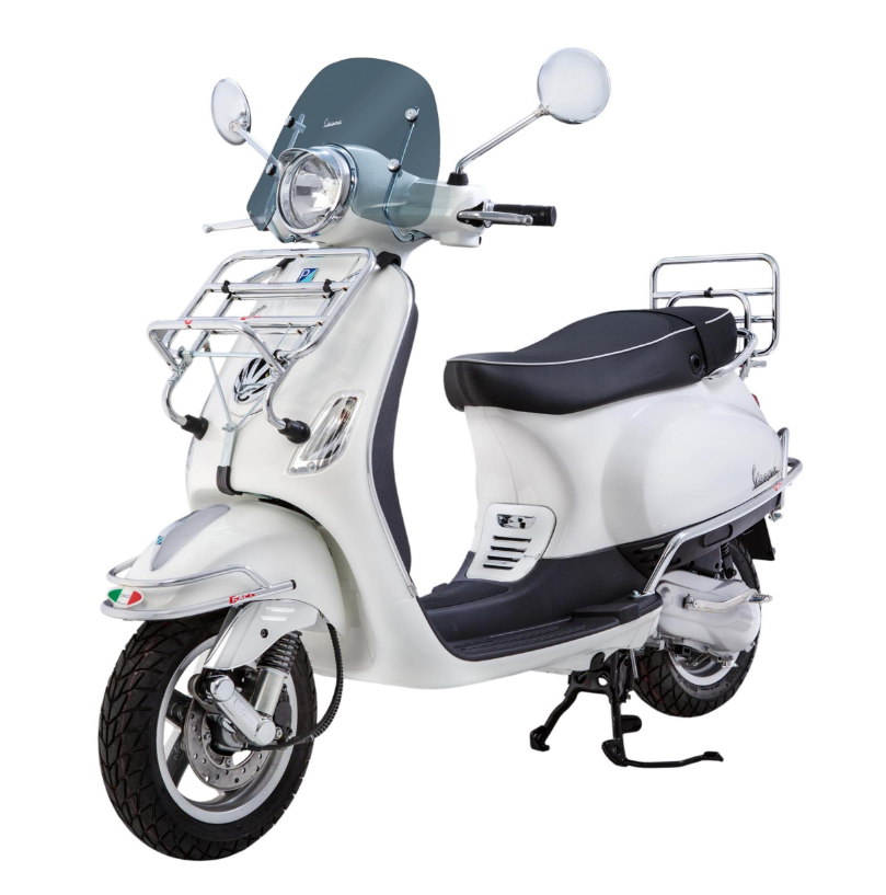 Rear luggage rack for Vespa LX/LXV 50-150cc, chrome