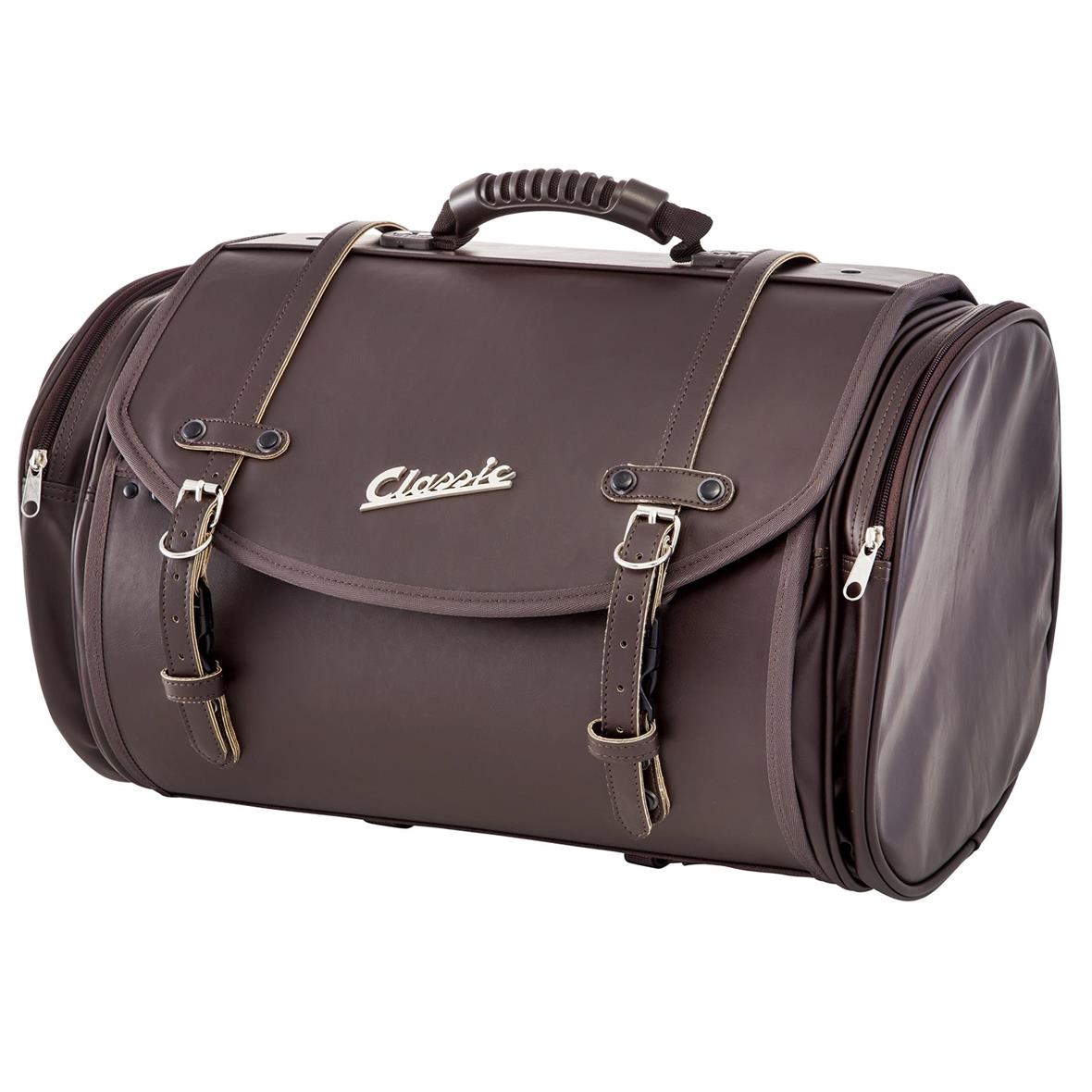 Classic" large bag for luggage rack for Vespa - dark brown, imitation leather