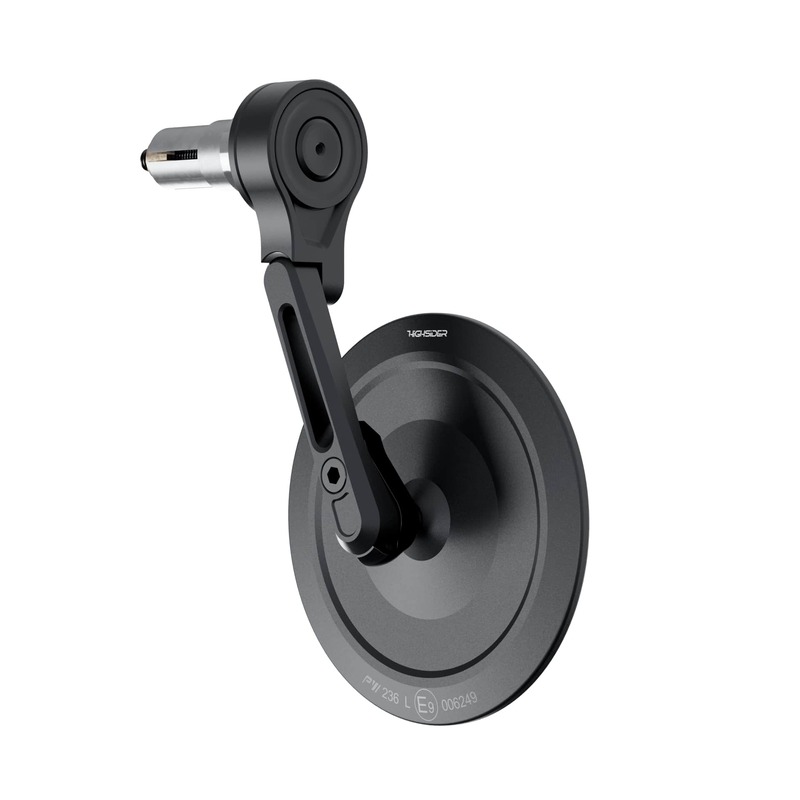 HIGHSIDER pro handlebar end mirror Montana-Slim black short (1pc.)