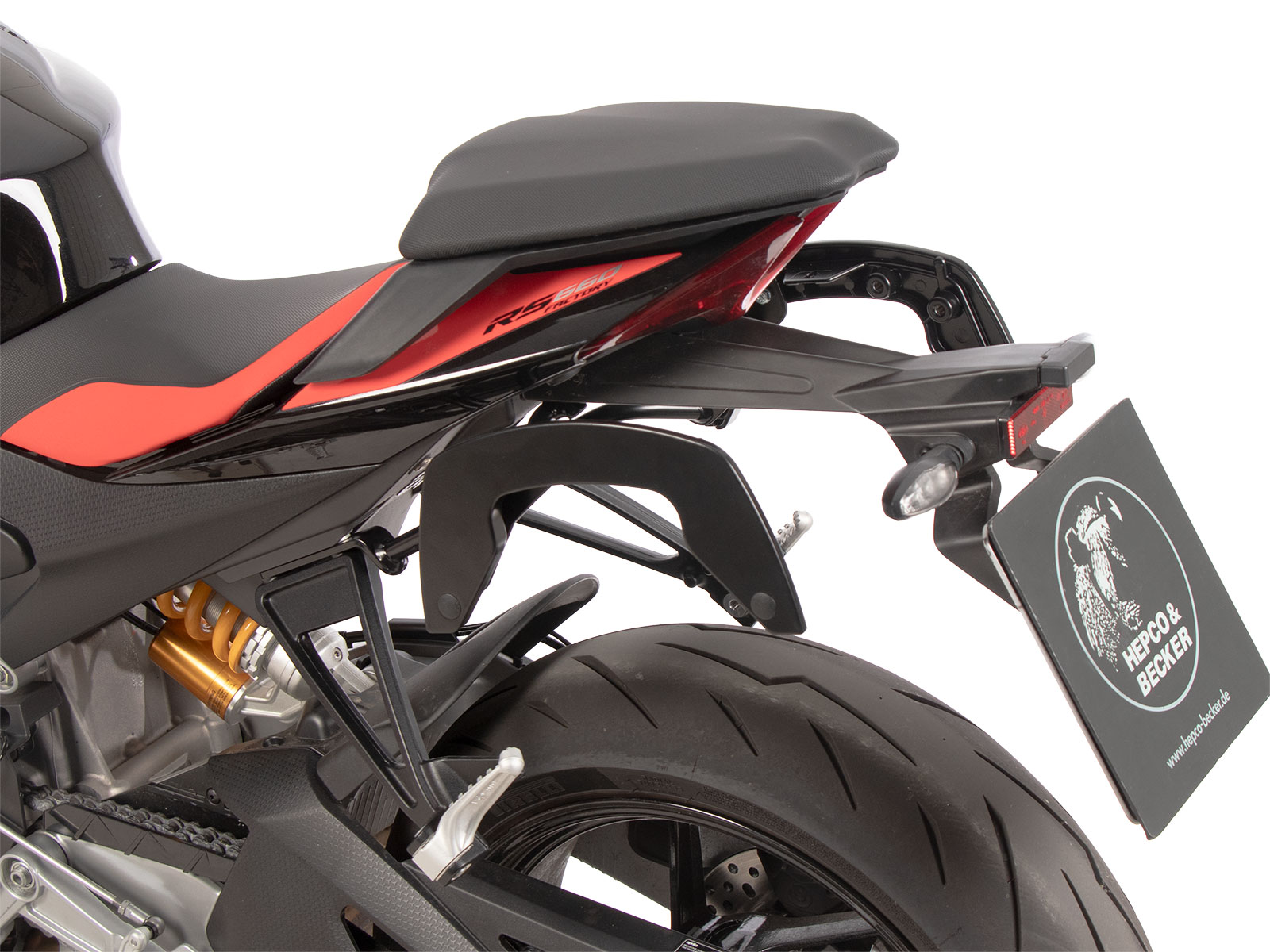 C-Bow side carrier black for Aprilia RS 660 / Factory (25-) Hepco & Becker