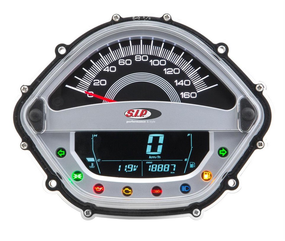 Tachometer/Speedometer for Vespa GTS/GTS Super/GTS SuperSport, i.e., 125-300cc (-'14), silver