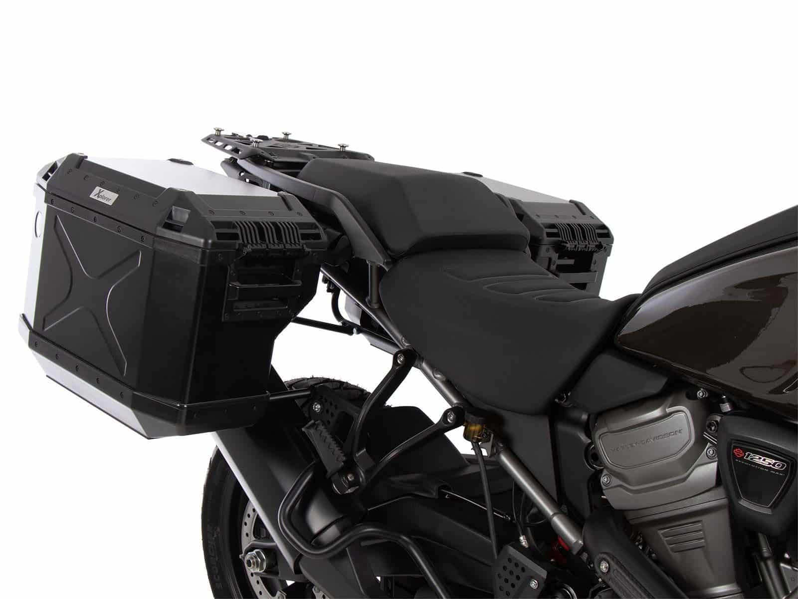Case carrier set Cutout incl. case set Xplorer Cutout black for Harley Davidson Pan America (21-)
