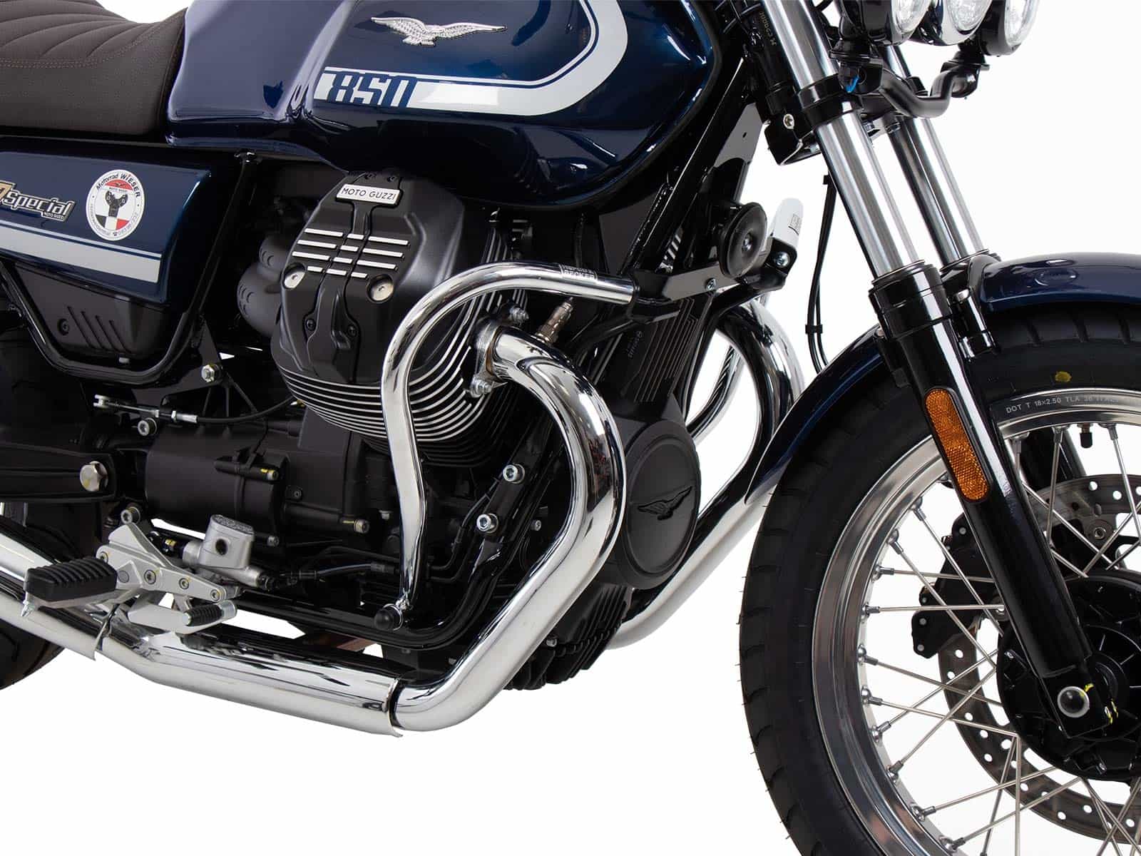 Chrome engine guard for Moto Guzzi V7 Stone Special Edition (22-) Hepco & Becker