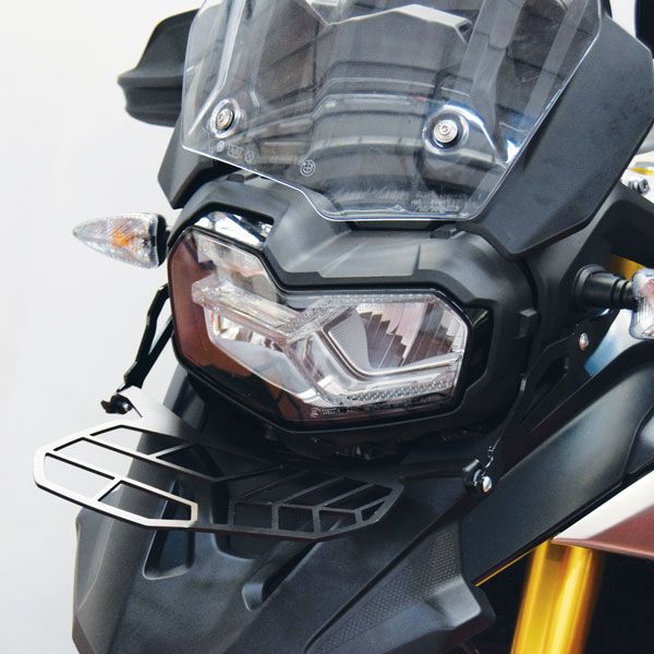 Headlight protection grille for BMW F 850 GS (18-22), stainless steel, black