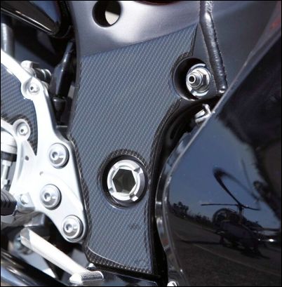 Frame protector, carbon look for Suzuki GSX1300R Hayabusa BJ. 2008-2012/ GSX1300R BJ. 2013-2017