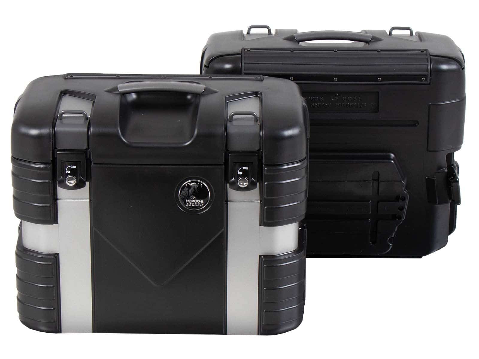 Gobi side case set Black Edition incl. luggage hooks Hepco & Becker