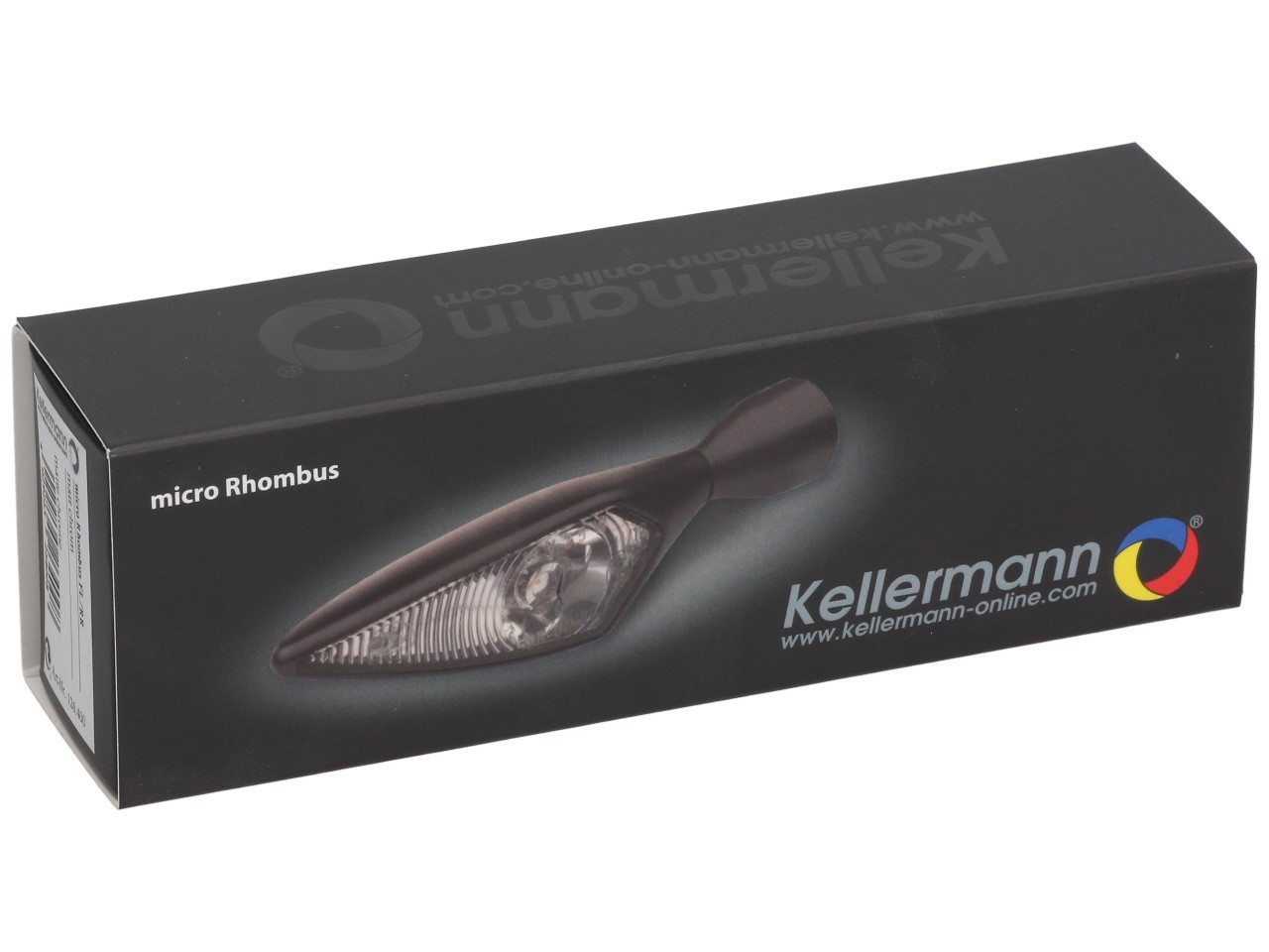 Kellermann turn signal, rhombus, steel, LED, VL/HR, 12 V, chrome matt, M8x20, E-approved