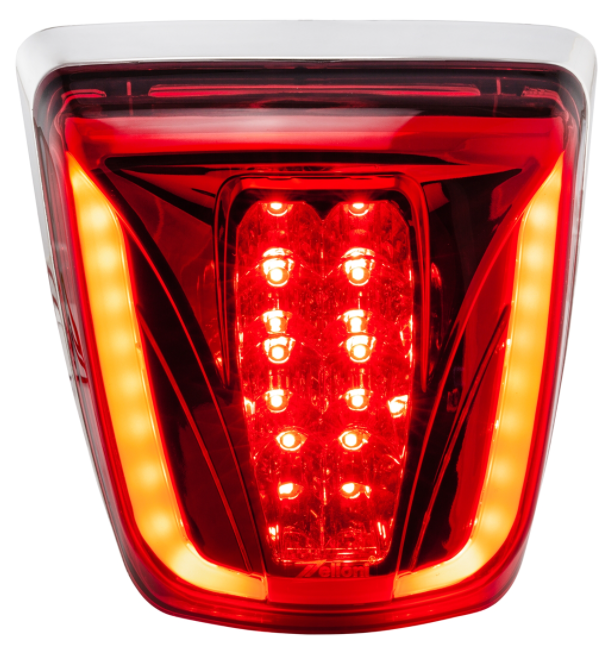 Taillight LED red for Vespa Primavera/Sprint 50-150cc, edge - chrome
