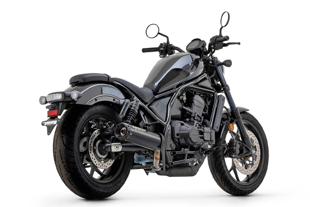 ARROW Exhaust REBEL DARK Slip-On with black aluminum end cap for Honda CMX 1100 Rebel /DCT (21-25)